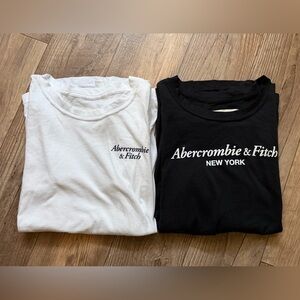 Abercrombie & Fitch White and Navy Women Long Sleeve Shirts. Size Medium
